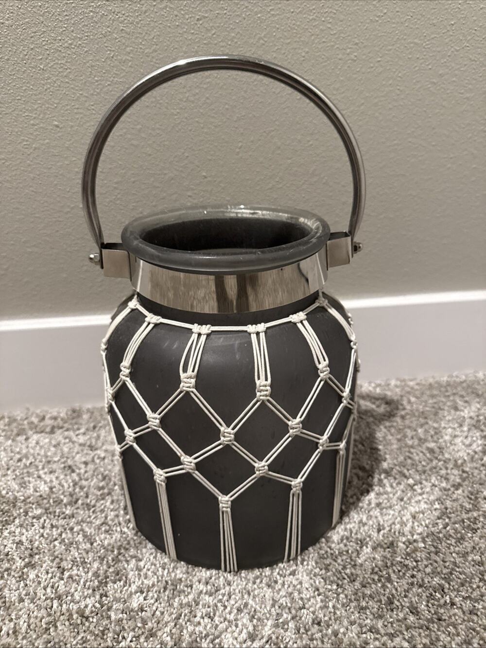TAHARI HOME 9” Abstract Vase Modern Container Bottom Label Gray